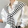 Ins Chal pequeño de punto a rayas para mujer Primavera y otoño Exterior Combinación Falda Popular en Internet Bufanda para habitación con aire acondicionado Verano Conservación del cuello Hombro