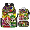 Mochila Infantil de Dibujos Animados Mario Xintu Transfronteriza para Estudiantes de Primaria Gran Capacidad Casual Mochila Escolar Set de Tres Piezas