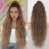 Atacado europeu e americano de perucas transfronteiriças 26 polegadas Cabelo cacheado longo grampo de garra peruca de rabo de cavalo permanente de espiga para mulheres