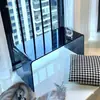 Mesa pequeña para ventanal de dormitorio, tablero de acrílico transparente, vidrio templado, diseño minimalista, adecuada para uso doméstico como tocador o mesa de centro