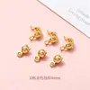 Miçangas separadoras em formato de flor na cor dourada, peças separadoras em formato de tampinha de flor ocas, acessórios com alta retenção de cor, miçangas separadoras para DIY de colares e pulseiras feitos à mão