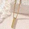 Colar Personalizado de Aço Titânio de Alto Padrão Transfronteiriço com Gravação de Runa Colar com Pingente Pilar Banhado a Ouro em Aço Inoxidável Não Desbota para Mulheres