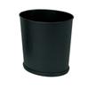 Cubo de Basura para Habitación de Hotel de Cuero PU Negro y Rojo Estilo Sureño, Papelera Redonda Ovalada Cónica para Habitación Doméstica