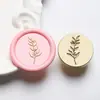 Sello de Cera de 2.2 cm Cabeza de Sello Floral Simple Serie Floral Tallado con Láser Planta Latón Cabeza de Sello Venta al por Mayor desde Fabricante