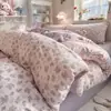 Juego de ropa de cama de gasa de doble capa INS de cuatro piezas modelo 2026 tipo A juego de ropa de cama infantil de dibujos animados con sábana y funda de edredón