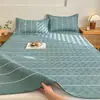 Modelo Nuevo de Verano Grado A Seda de Hielo Látex Esterilla Refrigerante Juego de Tres Piezas, Lavable a Máquina Esterilla Refrigerante para Estudiantes, Sábana de Seda de Hielo, Colchón, Esterilla de Paja