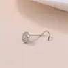 Moda Transfronteriza Europea y Americana Clavo de Nariz de Varilla S Anillo de Nariz Redondo Simple Microincrustado Circonita Perforación Decoración de Nariz para Hombres y Mujeres Tendencia Personalidad Fresca