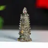 "Ornaments da Torre Wenchang de Cristal Natural Preenchidos com Resina" Mesa Estudo Resina Cristal Torre Wenchang
