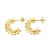 Pendientes de Acero de Titanio de Venta Caliente Transfronteriza Chapados en Oro de 18K Moda Letra A Pendientes de Gama Alta Tendencia Europea y Americana Pendientes de Acero de Titanio para Mujer