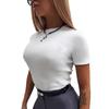 Camiseta Básica de Verano para Mujer Europea y Americana, de Canalé, Hueca, Sencilla, Manga Corta, Estilo 'Hot Girl', Moda Transfronteriza