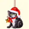 Enfeites Acrílicos Planos de Natal Transfronteiriços Criativos Fofos Gato de Estimação Decorações para Carro Pendentes para Árvore de Natal