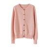 Nuevo cárdigan de lana merino pura para otoño e invierno, suéter abrigo de punto con hilo de punto de cuello redondo suelto para mujer, lana australiana