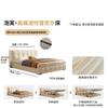 Tongyuite Cama de Arte en Cuero Puff Nube Crema Francesa Cama Doble con Almacenamiento de Tres Cajones Cama de Cuero para Dormitorio Principal de Apartamento Pequeño