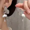 Nuevos Pendientes Colgantes de Mariposa de Hada de Moda Nicho Dinámicos Exquisitos de Gama Alta Exagerados Pendientes de Botón de Temperamento