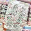 Novo Scrunchie de Tecido com Letras Estilo Coreano Gato de Desenho Animado Xadrez Rosa Renda Laço de Cabelo Menina Doce