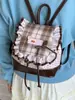 Nuevos Bolsos de Verano 2025, Mochilas Lindas y Juveniles, Bolsos Cubo Portátiles de Cuadros y Encaje para Mujer, Bolsos para Mujer
