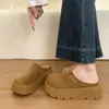 Sandálias fechadas estilo Birkenstock com sola grossa, que aumentam a altura, para mulheres, novas sandálias casuais slip-on de outono/verão