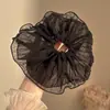 Elástico de Cabelo de Renda com Laço Doce Estilo Coreano Versátil para Rabo de Cavalo para Mulheres Acessório de Cabelo Preguiçoso de Alta Qualidade