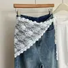 Diseño Estilo Coreano Encaje Bordado Cinturón de Encaje Bufanda de Seda Superpuesta con Falda de Gasa de Longitud Media Accesorios para Cortina de Trasero