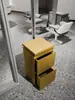 Mostrador de herramientas para salón de peluquería, gabinete de doble cara de acero inoxidable para salones de peluquería, con cajones y soporte para secador.