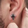 Nuevos Pendientes de Aro para Hombre Acero Inoxidable Cruz Fundida Tendencia de Moda Pendientes Retro para Hombre Individual