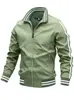 Chaqueta Nueva con Cremallera para Hombre Primavera y Otoño Casual Cuello Alto Chaqueta de Béisbol Chaqueta Deportiva para Hombre para Exteriores Streetwear con Tres Rayas