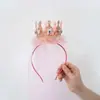 Velo Sombrero de Cumpleaños Infantil Niña Corona de Princesa Diadema Corona de Hada con Pedrería Diadema Accesorios para Disfraz de Fiesta