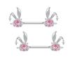 Getta Uña de ombligo de conejo transfronteriza europea y americana Anillo de pezón Anillo de pecho Uña de labio Uña de cartílago de oreja Joyería rosa para perforación de conejo en stock