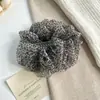 Pinza para el pelo de plátano plisada multicapa, estampado de leopardo lechoso estilo coreano, de alta gama, elegante, versátil pinza para coleta alta, accesorio para el pelo de malla