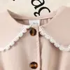 Yaya Abrigo Vestido de Primavera Nuevo Color Caqui con Solapa de Botón Único Ceñido a la Cintura de Manga Larga Transfronterizo Europeo y Americano para Niñas Ropa Infantil