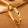 Pulsera de Acero Inoxidable de Lujo Accesible Transfronteriza Chapada en Oro de 18K para Mujer, Moda de Alto Nivel, Versátil, Pulsera de Acero de Titanio