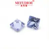 Corte princesa flor de aciano gema cultivada piedra suelta cuadrada azul al por mayor accesorios transfronterizos joyería