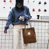 Bolsa de compras de pana coreana al por mayor, bolsa de lona para mujer, gran capacidad, bolso de hombro literario