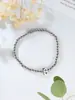 Pulsera de cuentas elástica con letra A pequeña brillante de globo 14k para niñas, pulsera de cuentas de cobre, nueva de otoño