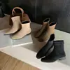 []Botines de Tacón Grueso Estilo Francés Retro Punta Cuadrada para Mujer Botas 2026 Otoño Nuevas Botas Adelgazantes