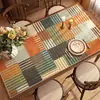 Mantel Individual para Mesa de Comedor de Cuero Sintético PVC Impermeable, Resistente al Aceite, Resistente al Calor, Lavable, Antideslizante, Manteles para Mesa de Café, Mantel para Mesa de Comedor de Sala de Estar Estilo Retro Americano