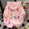 Otoño e Invierno Ins Marca de Moda Lindo Estampado de Cebra Tie-Dye Rosa Sudadera con Capucha Simple Estilo Coreano Americano Ins para Mujer