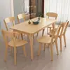 Mesa de comedor de madera maciza nórdica para el hogar, mesa de comedor rectangular, juego de mesa y sillas de comedor, para apartamentos pequeños, mesa y sillas de comedor de roble sencillas