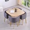 Mesa de Recepção Simples e Combinação de Cadeiras Mesa de Negociação Recepção de Loja Comercial Mesa e Cadeira Mesa Redonda Pequena para Lazer de Escritório