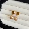 Pendientes de Perla en Cubo de Azúcar Maillard para Mujer 2025 Nuevos Populares Joyería de Pendientes de Tachuela de Diseño de Nicho de Lujo Ligero