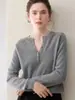 Suéter de cachemira para mujer 100% cachemira de cabra pura, nuevo estilo otoño e invierno, cuello redondo, tejido, jersey holgado, suéter cálido de capa base