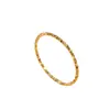 Anillo de textura de onda ultrafina minimalista coreano y japonés, anillo liso de acero inoxidable de diseño nicho chapado en oro de 18 quilates, joyería de mano