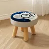Taburete Bajo, Taburete Hongo, Taburete Pequeño de Tela, Taburete de Sofá de Madera Maciza, Taburete de Mesa de Café, Taburete para Cambiar Zapatos en Casa, Taburete para Cambiar Zapatos Infantil, Animal