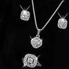 Explosões Transfronteiriças Europeias e Americanas Moda Oito Corações Oito Flechas Anel de Noivado Brincos Colar Pulseira Conjunto de Quatro Peças para Casamento