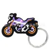 Chaveiro de moto de corrida, chaveiro de capacete, pingente de corrente de contas de borracha macia em PVC, chaveiro acessório para mochila e carro