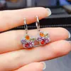 Venta al por mayor de fábrica Pendientes Populares de Zafiro de Color Natural Plata S925 Incrustados Piedra Principal 3*4 Joyería de Lujo Venta Directa de Fábrica