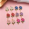 Suministro directo de fábrica de aleación 1 DIY gota de aceite buena suerte rosa doble colgante orquídea coche pendientes pulsera cadena accesorios