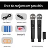 58 Microfone Sem Fio Conferência Casa Karaokê Microfone Profissional Um-Para-Dois de Mão Recarregável 2.4g