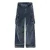 Pantalones de trabajo de pana retro americanos con diseño multibolsillos, nuevos pantalones rectos holgados de pierna ancha de estilo callejero para parejas