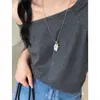 Collar Colgante Racimo de Uvas de Perla y Piedra Natural Estilo Coreano, Diseño de Nicho, Cadena para Clavícula Deslizante Ajustable, Accesorio Personalizado